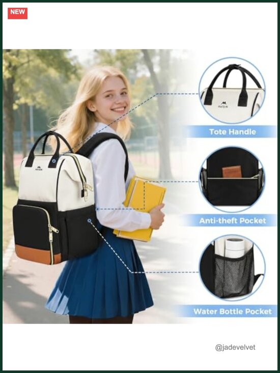 Insulated Lunch Backpack with Laptop Compartment, Water-Resistant Work Backpack